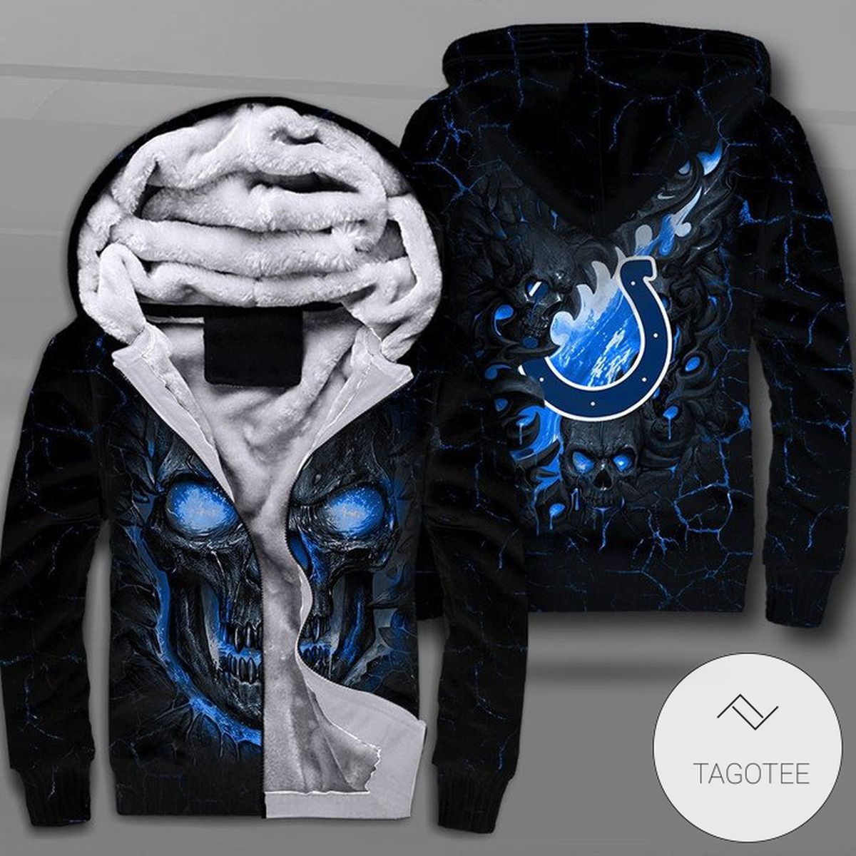 Indianapolis Colts Lava Skull Zipper Fleece Hoodie Indianapolis Colts Lava Skull Zipper Fleece Hoodie