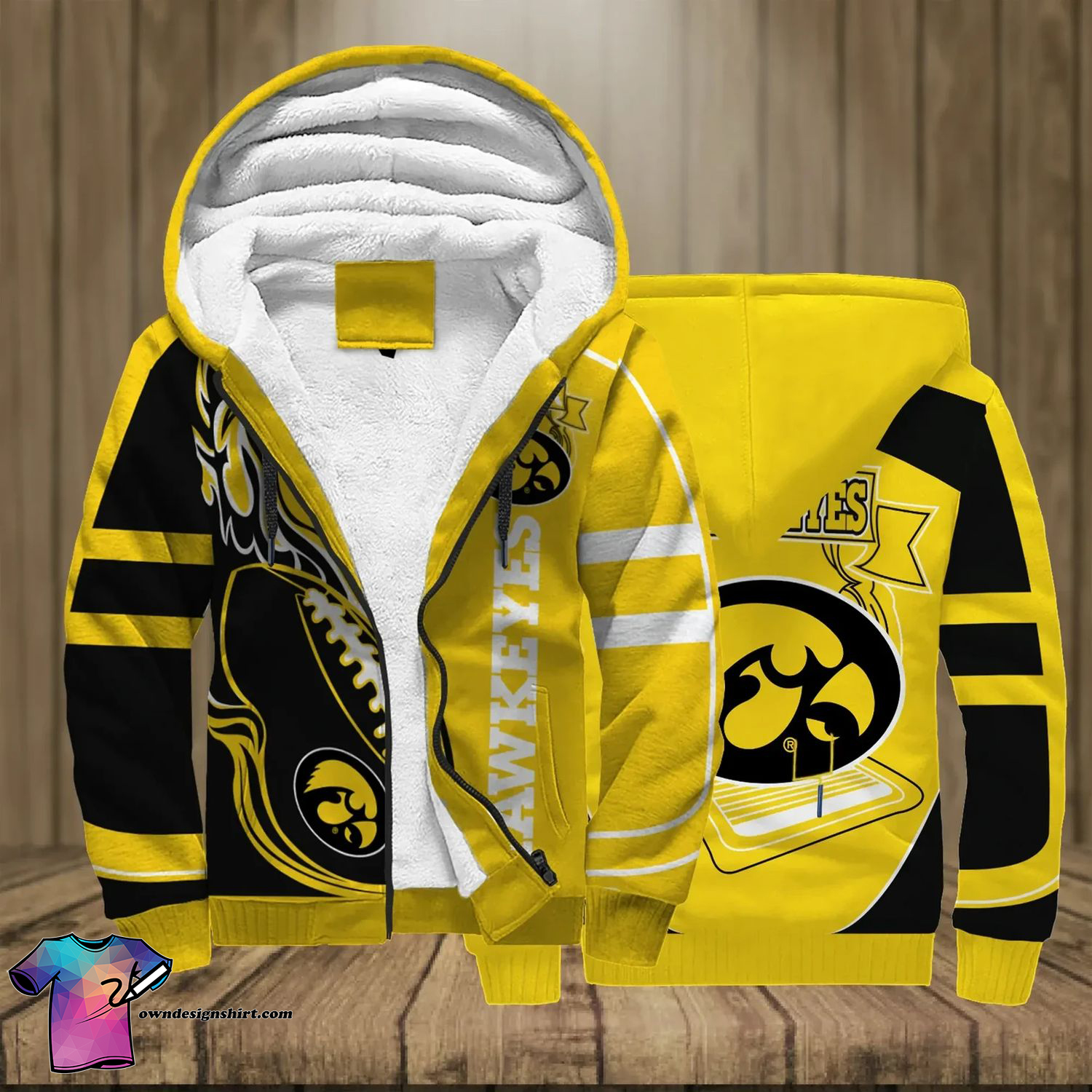 Iowa Hawkeyes Football Team Full Print Fleece Hoodie Iowa Hawkeyes Football Team Full Print Fleece Hoodie