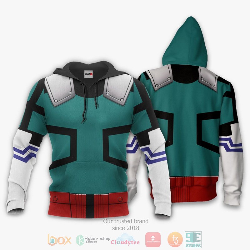 Izuku Midoriya Uniform Costume Hero My Hero Academia Anime 3D Hoodie Izuku Midoriya Uniform Costume Hero My Hero Academia Anime 3D Hoodie