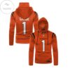 Ja’Marr Chase No 1 Cincinnati Bengals Orange Mask Hoodie
