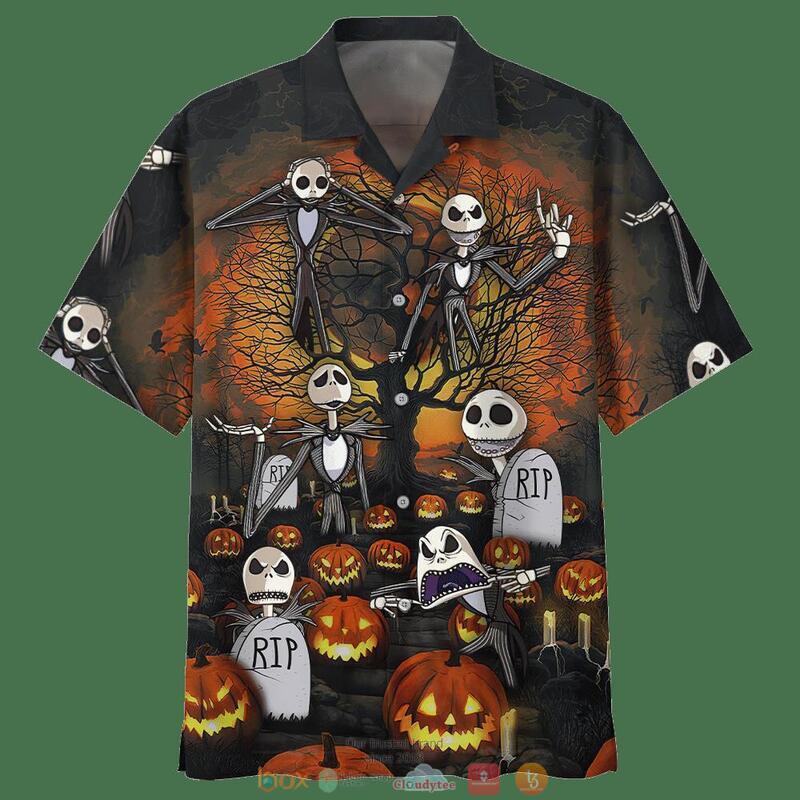 Jack Skelington Halloween Rip Pumpkin 3D Shirt Jack Skelington Halloween Rip Pumpkin 3D Shirt