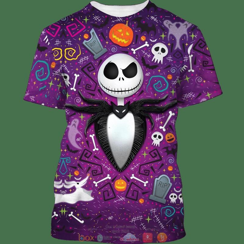 Jack Skellington Halloween Purple 3D Shirt Jack Skellington Halloween Purple 3D Shirt
