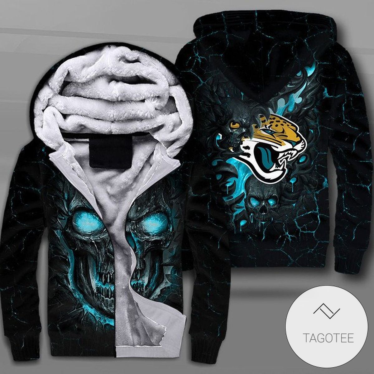 Jacksonville Jaguars Lava Skull Zipper Fleece Hoodie Jacksonville Jaguars Lava Skull Zipper Fleece Hoodie