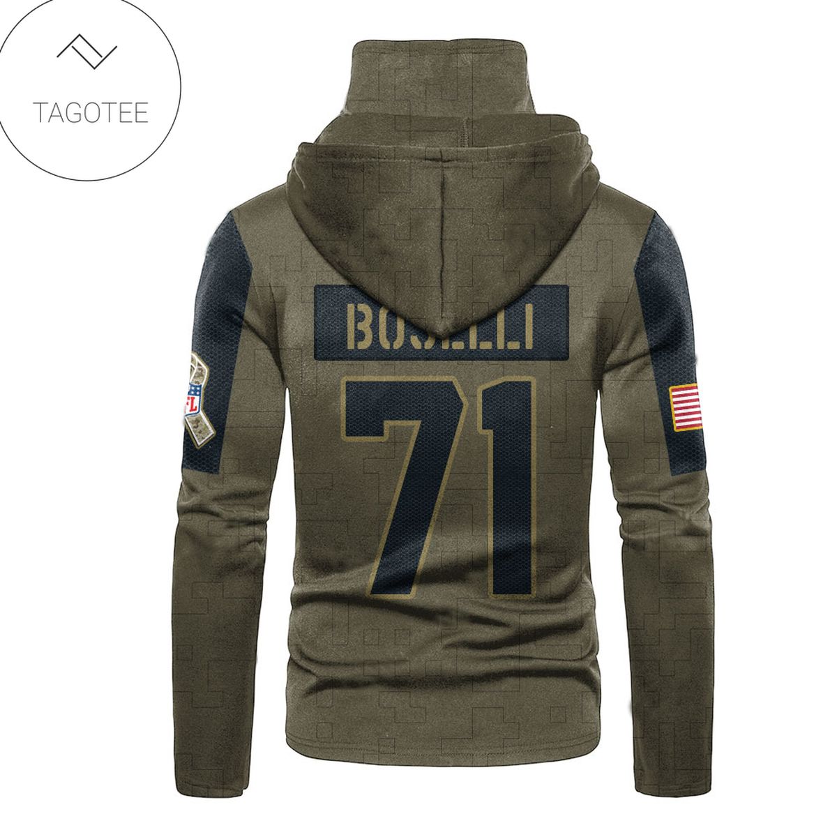 Jacksonville Jaguars Number 71 Tony Boselli Mask Hoodie Jacksonville Jaguars Number 71 Tony Boselli Mask Hoodie