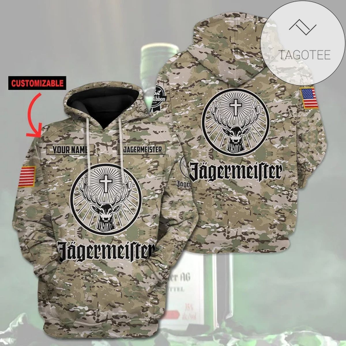 Jagermeister Camo Printed All Over Print Hoodie Jagermeister Camo Printed All Over Print Hoodie