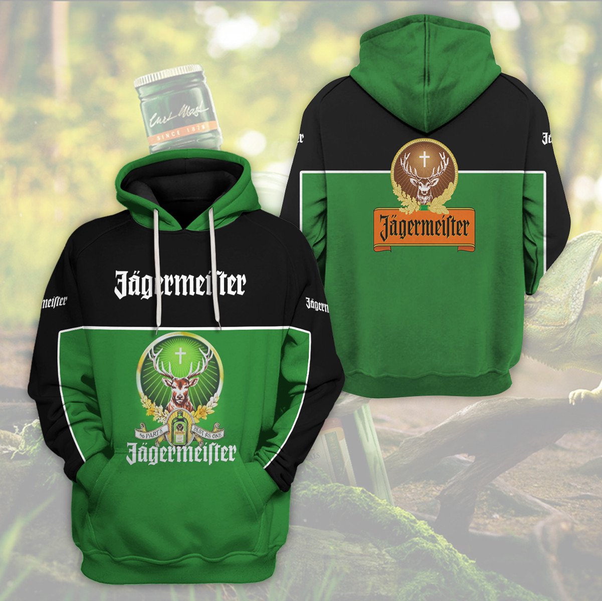 Jagermeister Green Black 3D Hoodie Jagermeister Green Black 3D Hoodie