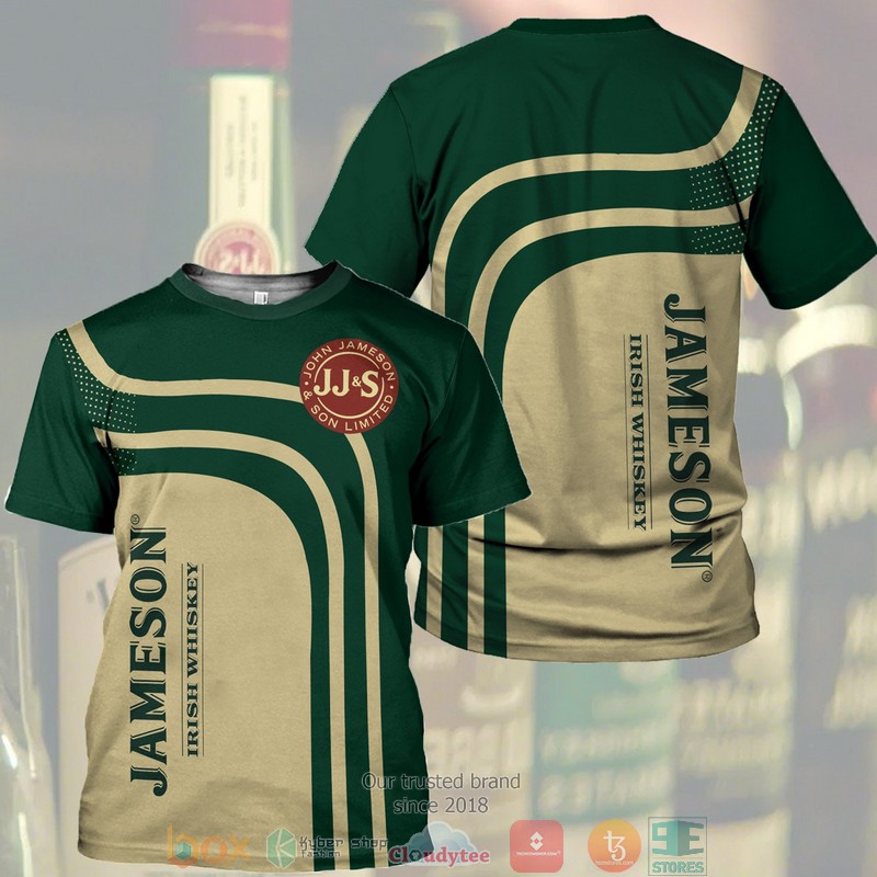 Jameson Irish Whiskey Green Khaki 3D Shirt Jameson Irish Whiskey Green Khaki 3D Shirt