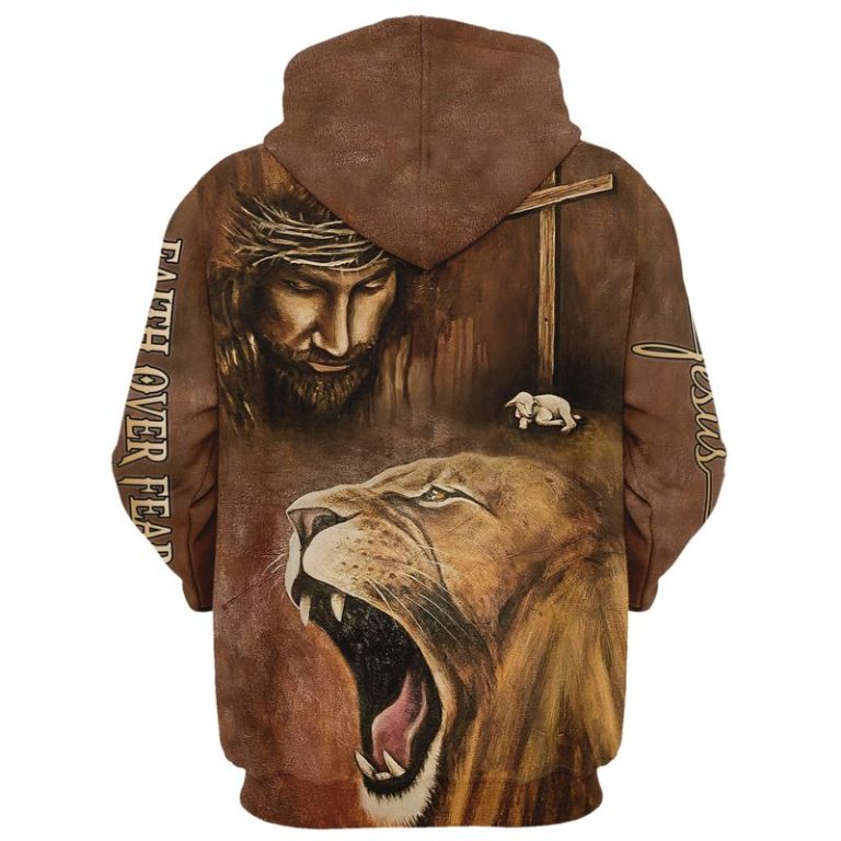 Jesus-And-Lion-Faith-Over-Fear-3D-Hoodie-Shirt-2