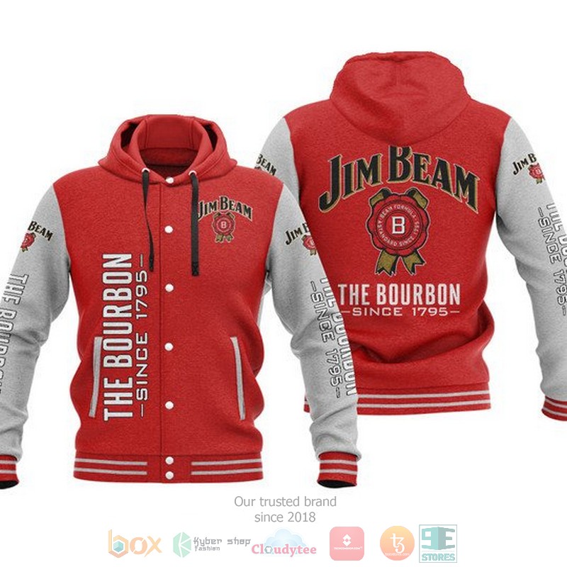Jim Beam The Bourbon Since 1975 Baseball Hoodie Jacket Jim Beam The Bourbon Since 1975 Baseball Hoodie Jacket