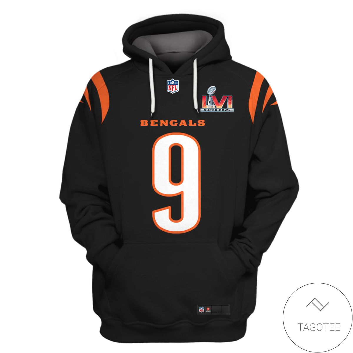 Joe Burrow No 9 Cincinnati Bengals Black Hoodie Joe Burrow No 9 Cincinnati Bengals Black Hoodie