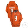 Joe Burrow No 9 Cincinnati Bengals Orange Hoodie