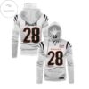 Joe Mixon Mo 28 Cincinnati Bengals White Mask Hoodie