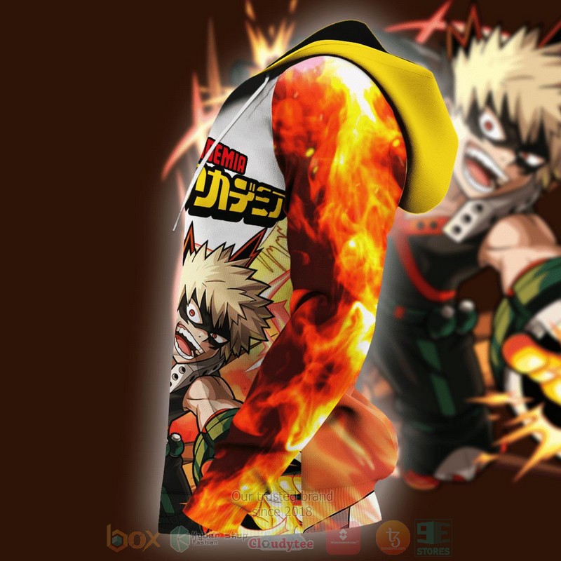 Katsuki Bakugou My Hero Academia Anime 3D Zip Hoodie Katsuki Bakugou My Hero Academia Anime 3D Zip Hoodie