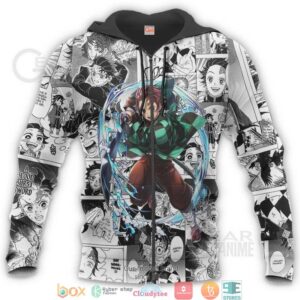 Kimetsu Tanjiro Anime Mixed Manga 3D Hoodie