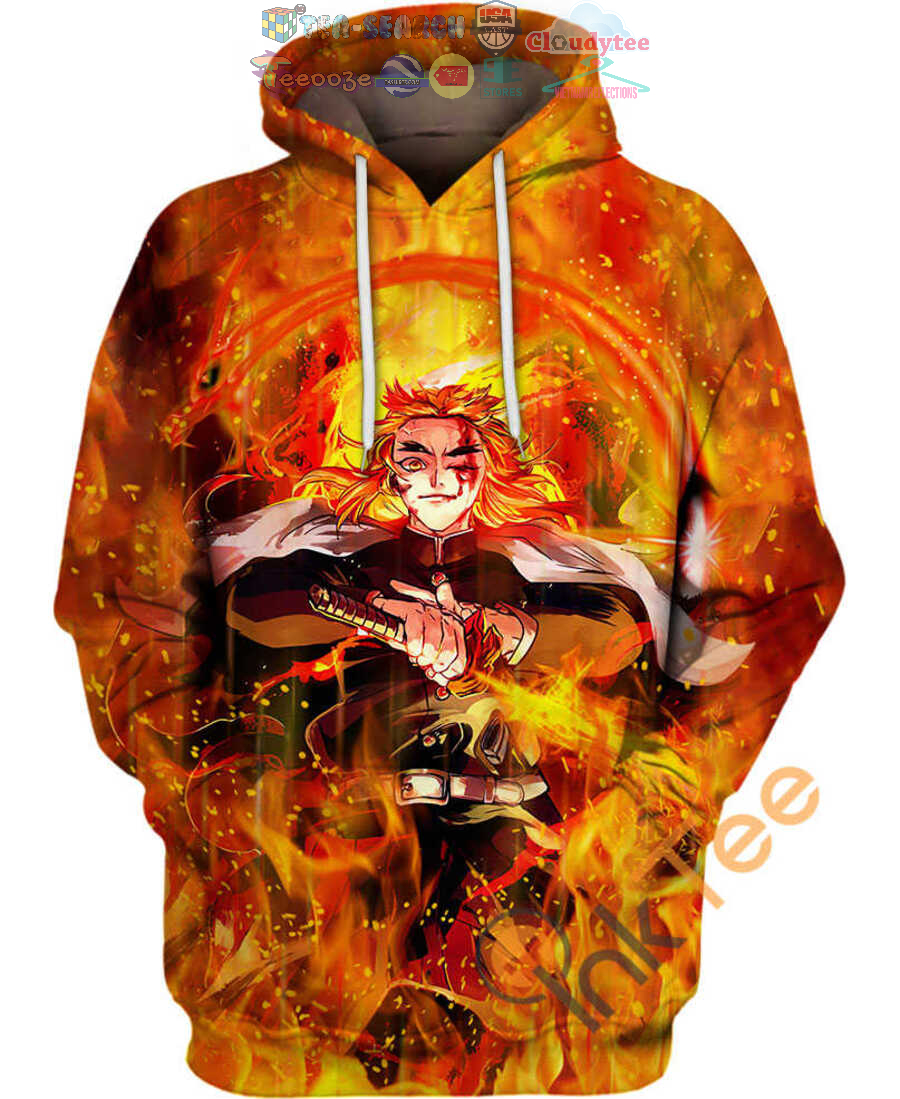 Kyojuro Rengoku Flame Pillar Demon Slayer Hoodie 3D Kyojuro Rengoku Flame Pillar Demon Slayer Hoodie 3D