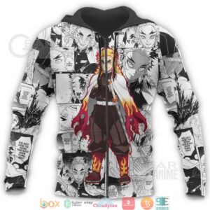 Kyojuro Rengoku Kimetsu Anime Mix Manga Kimetsu No Yaiba 3D Hoodie