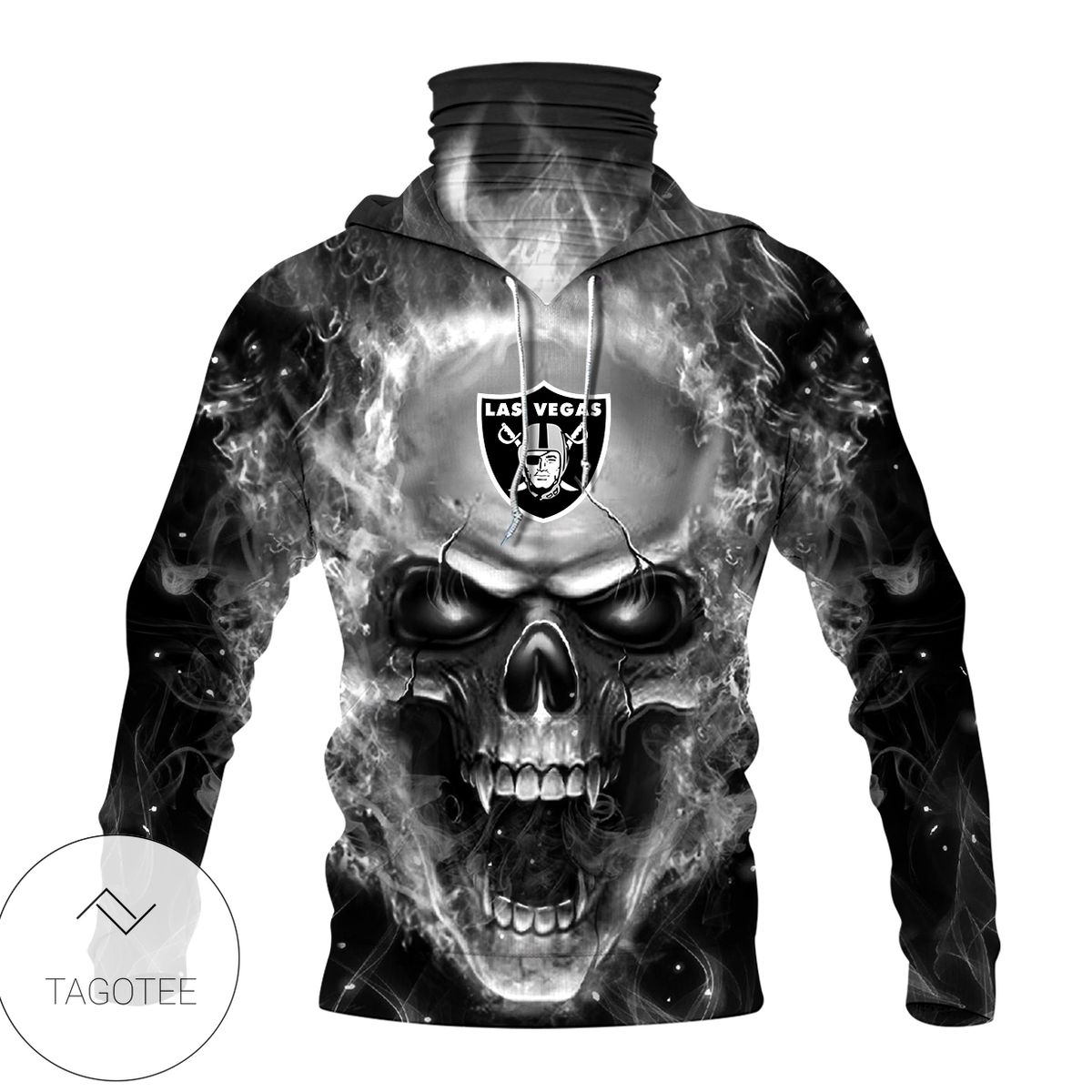 Las Vegas Raiders Skull Fire Black Mask Hoodie Las Vegas Raiders Skull Fire Black Mask Hoodie