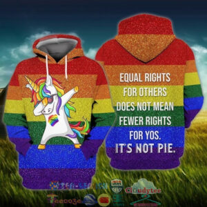 Lgbt Unicorn Dabbing Equal Rights For Others 3D Hoodie