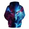 Light And Dark Meet Wolf 3D Native American 3D Hoodie