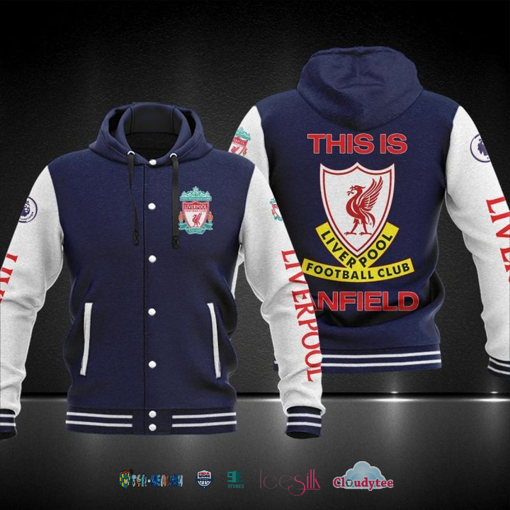 Liverpool F.C This Is Anfield Baseball Hoodie Jacket Liverpool F.C This Is Anfield Baseball Hoodie Jacket