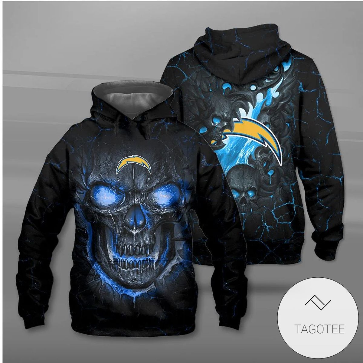 Los Angeles Chargers Lava Skull Hoodie Los Angeles Chargers Lava Skull Hoodie