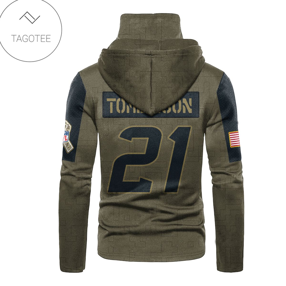 Los Angeles Chargers Number 21 Ladainian Tomlinson Mask Hoodie Los Angeles Chargers Number 21 Ladainian Tomlinson Mask Hoodie