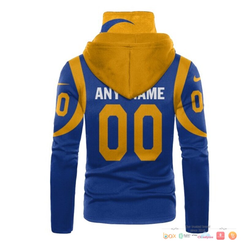 Los Angeles Rams Blue Nike 3D Hoodie Mask Los Angeles Rams Blue Nike 3D Hoodie Mask