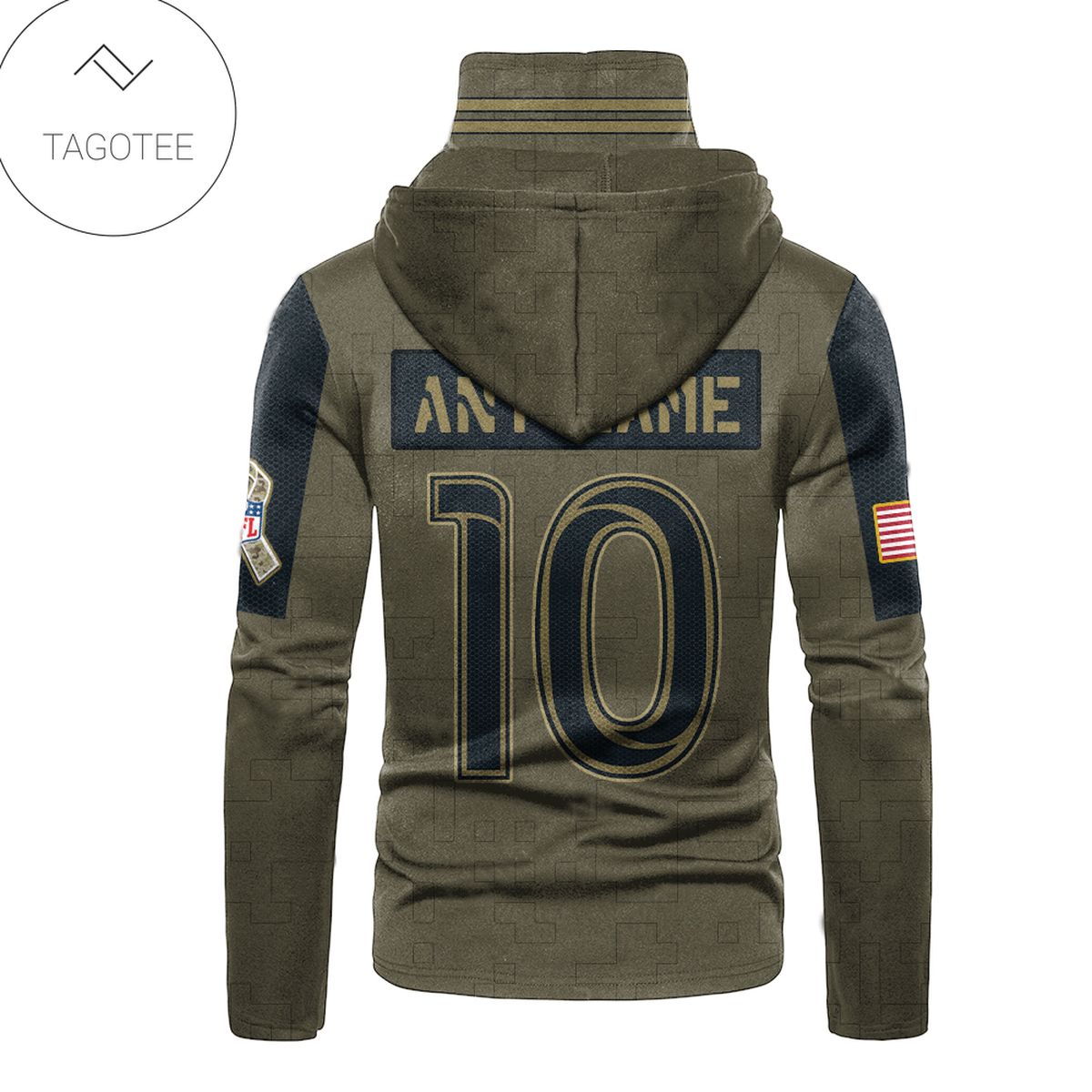 Los Angeles Rams Number 10 Mask Hoodie Los Angeles Rams Number 10 Mask Hoodie