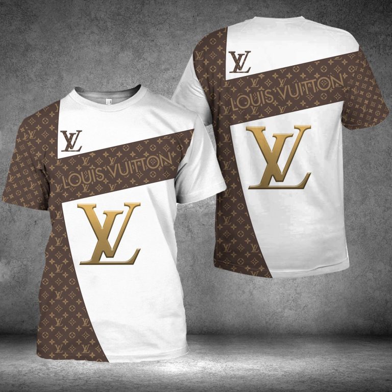 Louis-Vuitton-Brown-Pattern-White-3D-Shirt-Hoodie-3