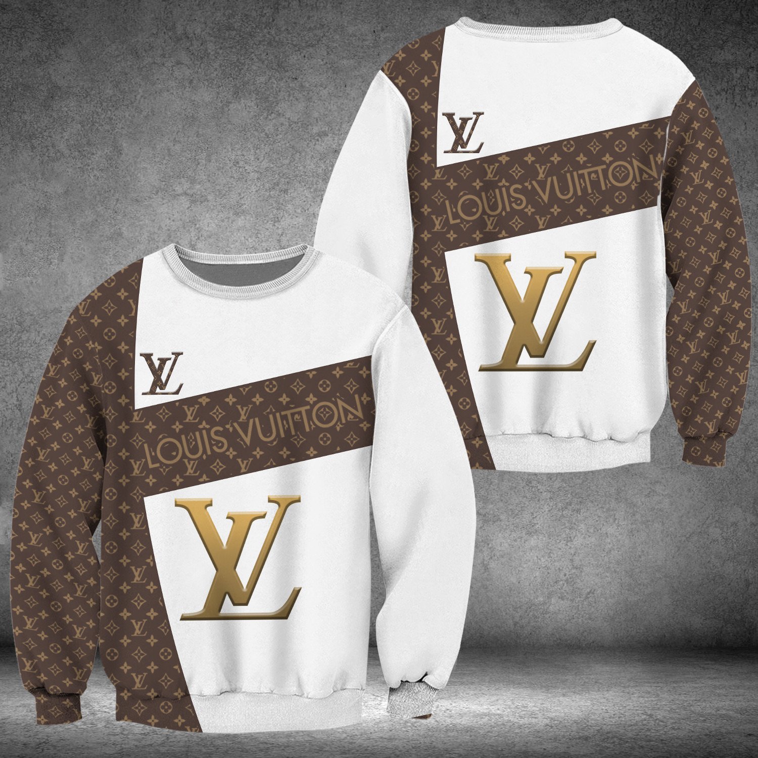 Louis Vuitton Brown Pattern White 3D Shirt Louis Vuitton Brown Pattern White 3D Shirt