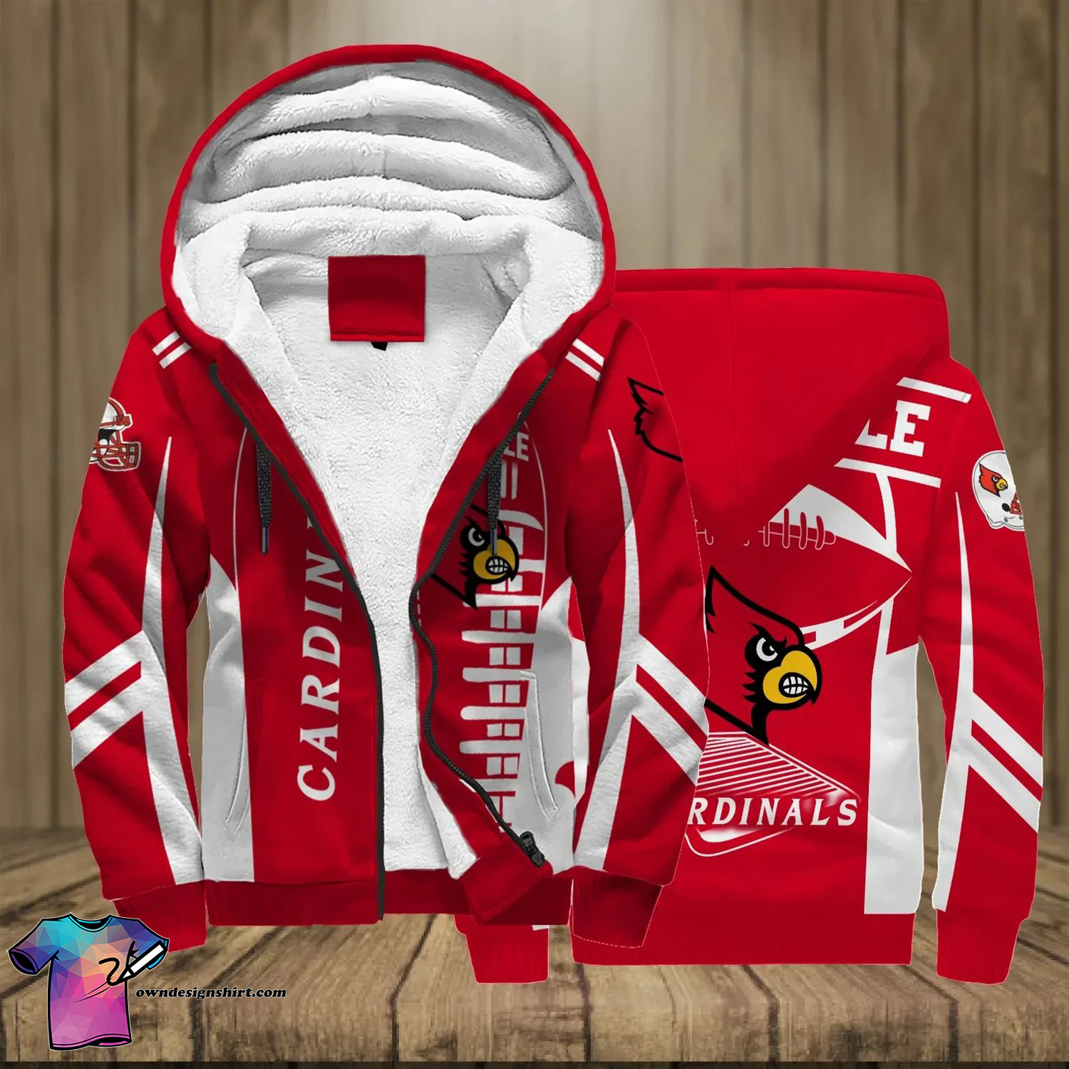 Louisville Cardinals Sport Full Print Fleece Hoodie Louisville Cardinals Sport Full Print Fleece Hoodie