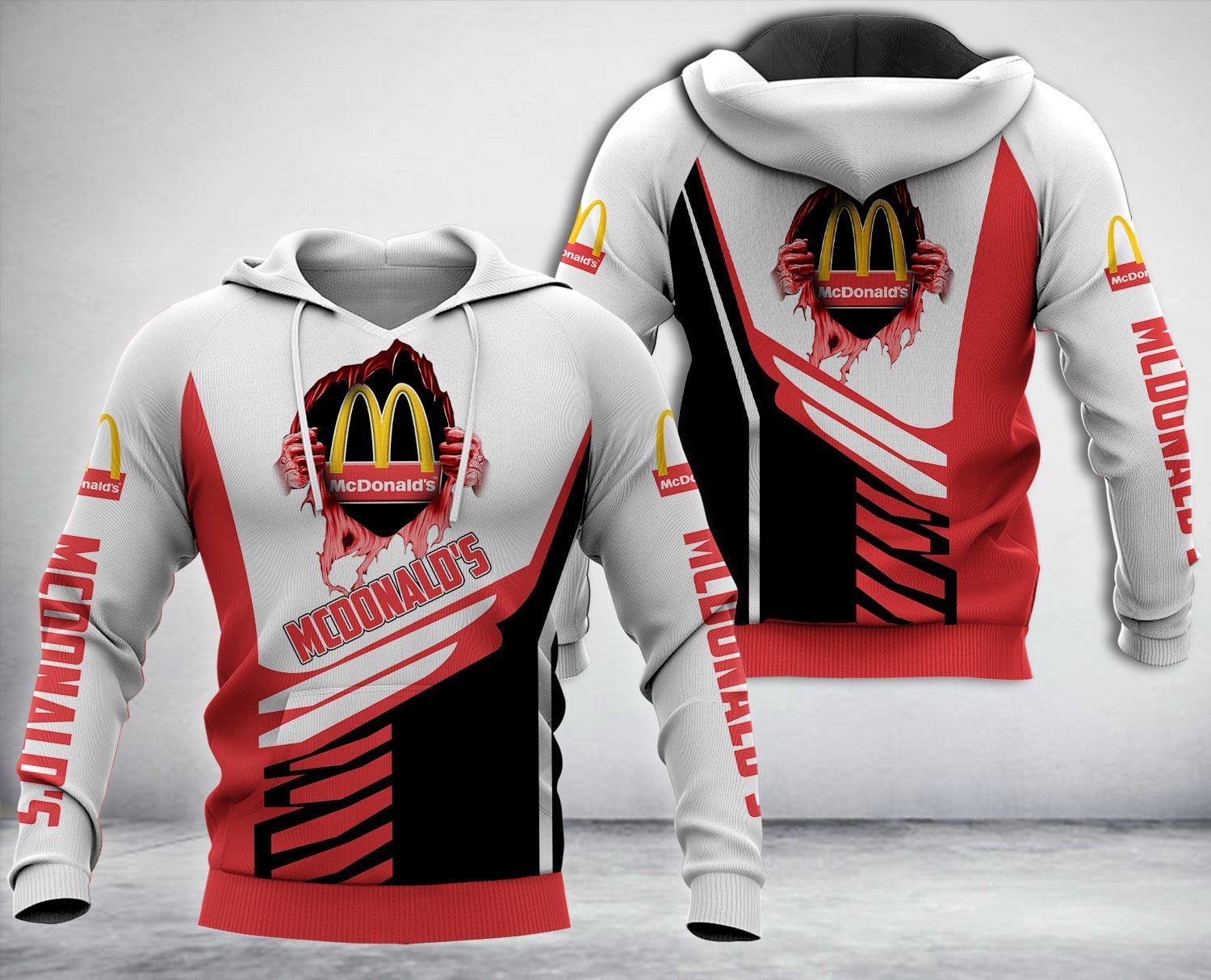Mcdonald’S White Red 3D Hoodie Mcdonald’S White Red 3D Hoodie