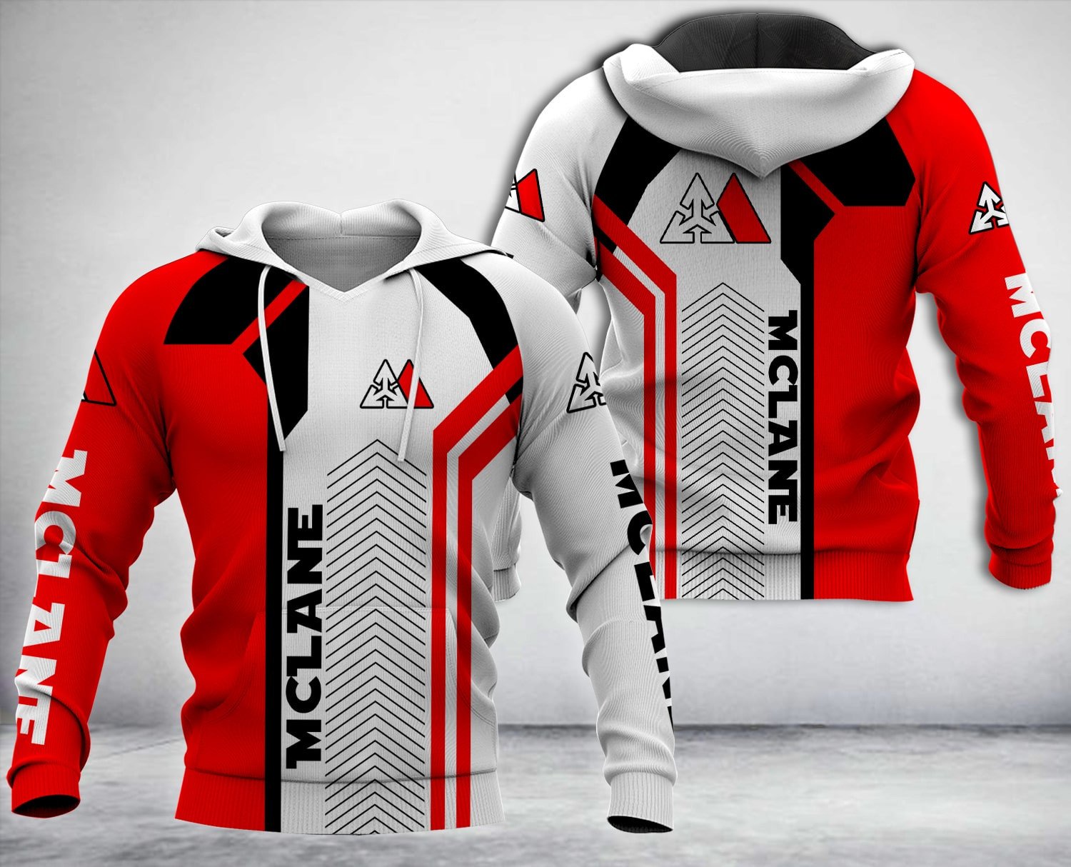 Mclane Red White 3D Hoodie Mclane Red White 3D Hoodie