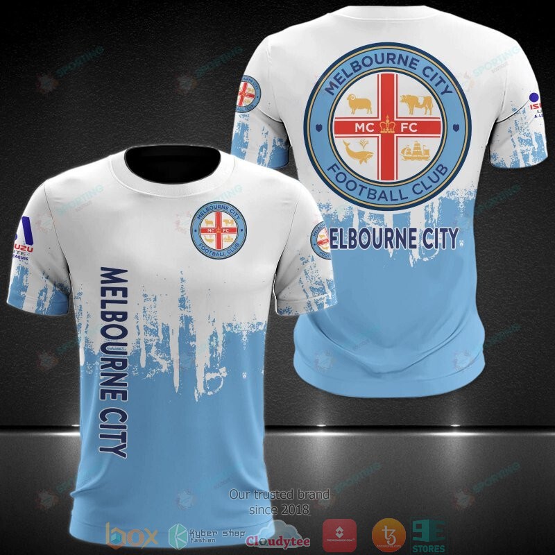 Melbourne City Fc Blue White 3D Shirt Melbourne City Fc Blue White 3D Shirt
