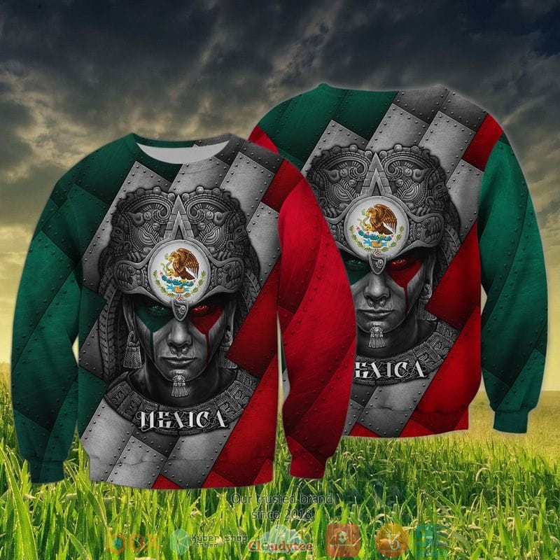Mexican Aztec Warrior Mexica Coat Of Arms 3D Shirt Mexican Aztec Warrior Mexica Coat Of Arms 3D Shirt
