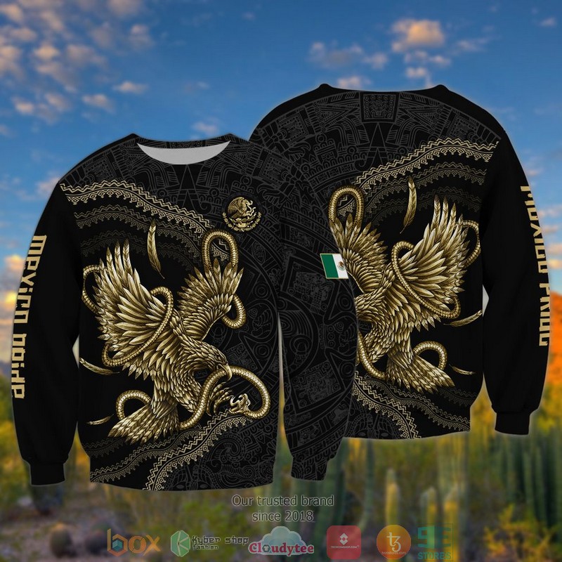 Mexico Pride Coat Of Arms Tribal 3D Shirt Mexico Pride Coat Of Arms Tribal 3D Shirt