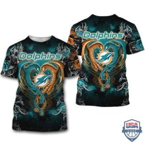 Miami Dolphins Dragon Nfl 3D Hoodie T-Shirt