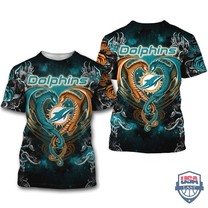 Miami Dolphins Dragon Nfl 3D Hoodie T-Shirt Miami Dolphins Dragon Nfl 3D Hoodie T-Shirt