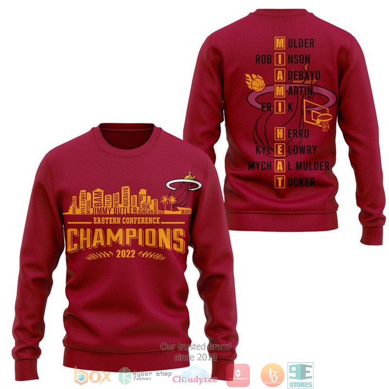 Miami Heat Players Name Eastern Conference Champions 2022 3D Shirt Miami Heat Players Name Eastern Conference Champions 2022 3D Shirt