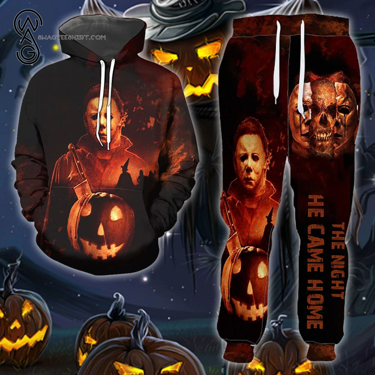 Michael Myers Halloween Movie Full Print Combo Hoodie And Sweatpants Michael Myers Halloween Movie Full Print Combo Hoodie And Sweatpants