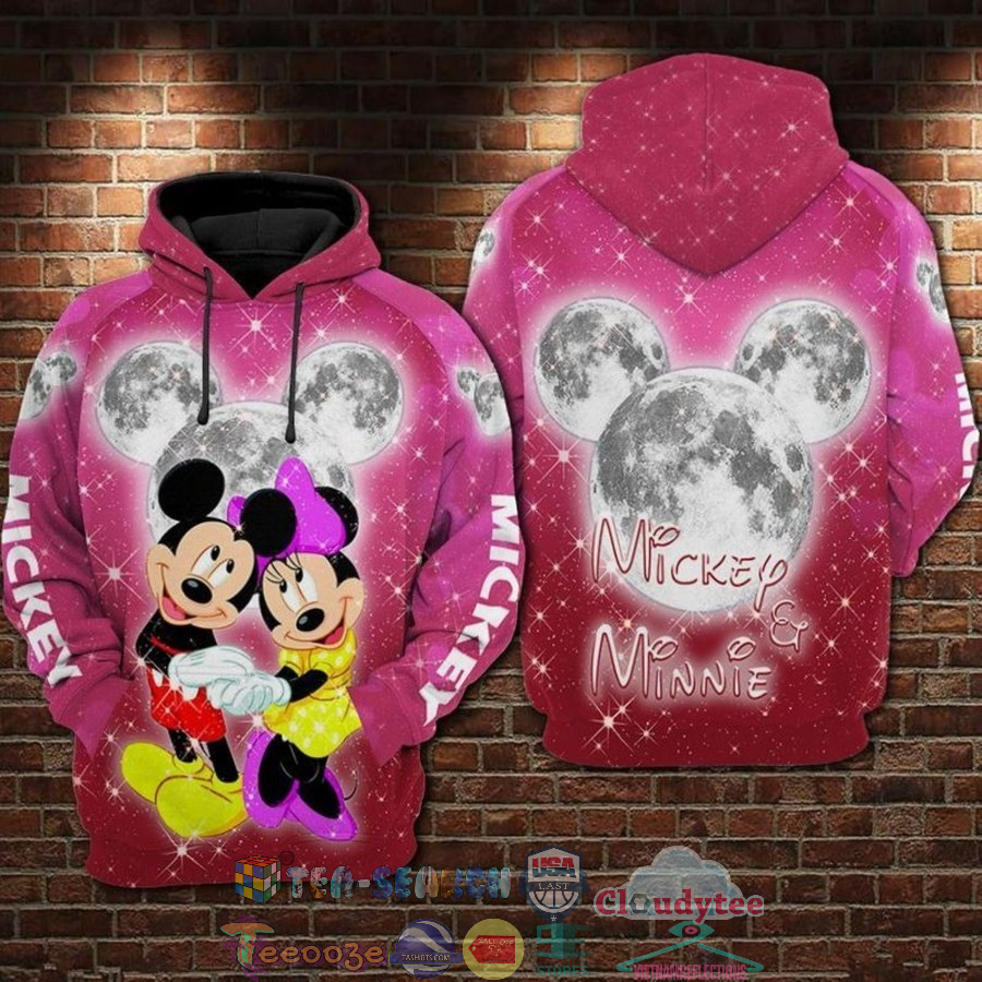 Mickey And Minnie Under The Bright Moon 3D Hoodie Mickey And Minnie Under The Bright Moon 3D Hoodie