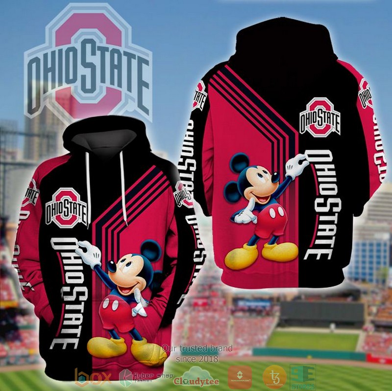 Mickey Mouse Ncaa Ohio State Buckeyes 3D Hoodie Mickey Mouse Ncaa Ohio State Buckeyes 3D Hoodie