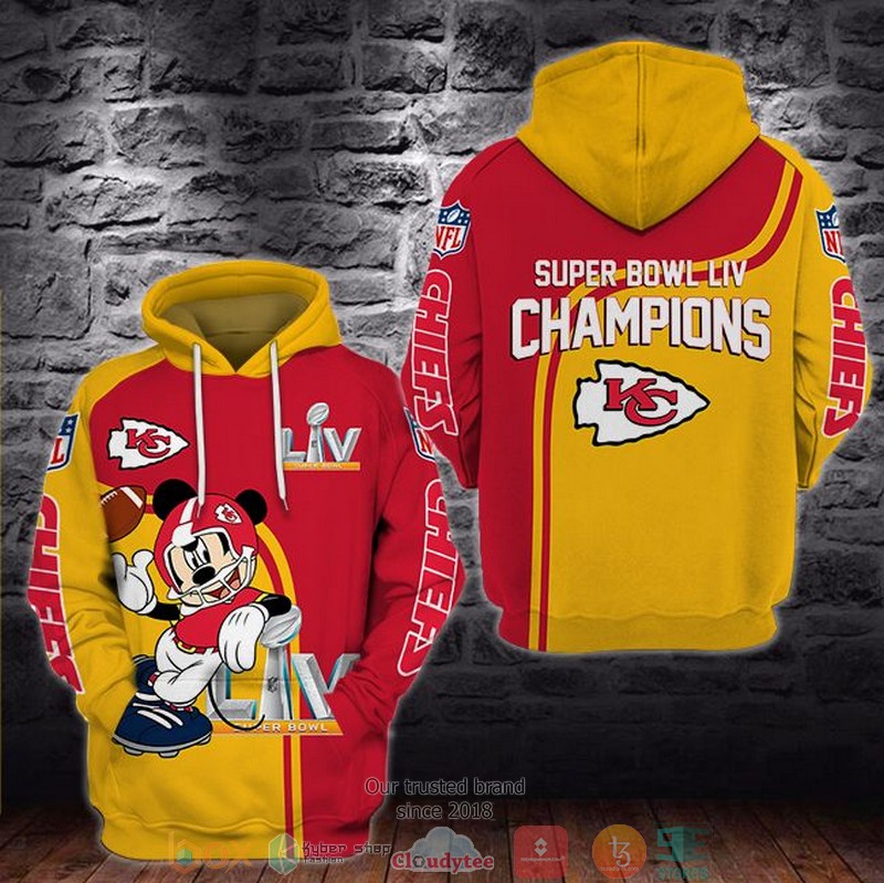 Mickey Mouse Nfl Kansas City Chiefs Super Bowl Liv Champions 3D Hoodie Mickey Mouse Nfl Kansas City Chiefs Super Bowl Liv Champions 3D Hoodie