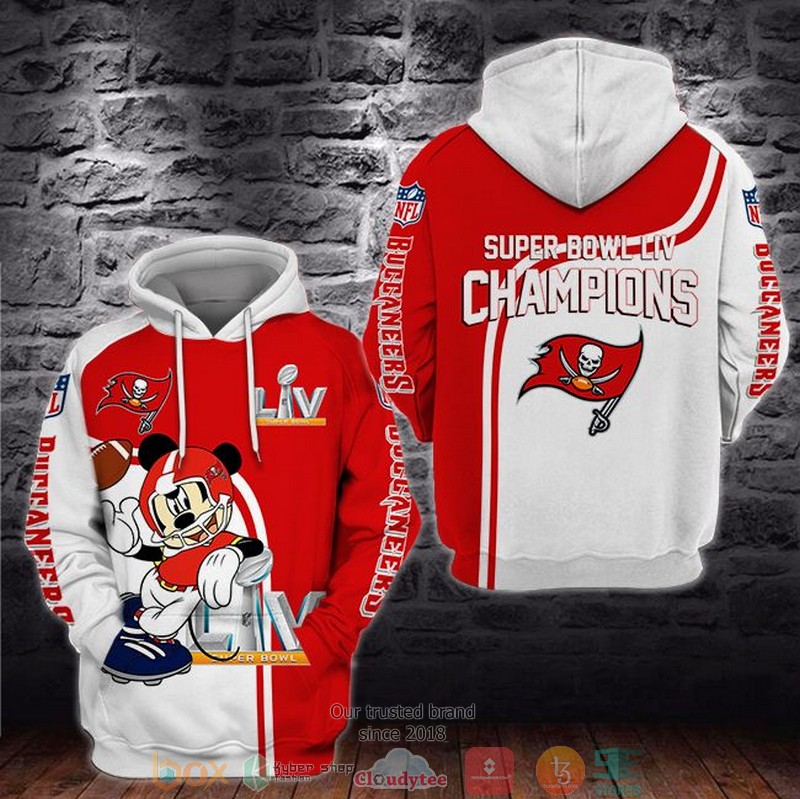 Mickey Mouse Nfl Tampa Bay Buccaneers Super Bowl Liv Champions 3D Hoodie Mickey Mouse Nfl Tampa Bay Buccaneers Super Bowl Liv Champions 3D Hoodie