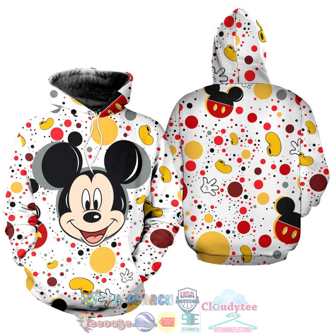 Mickey Mouse Polkadot Pattern Disney Hoodie 3D Mickey Mouse Polkadot Pattern Disney Hoodie 3D