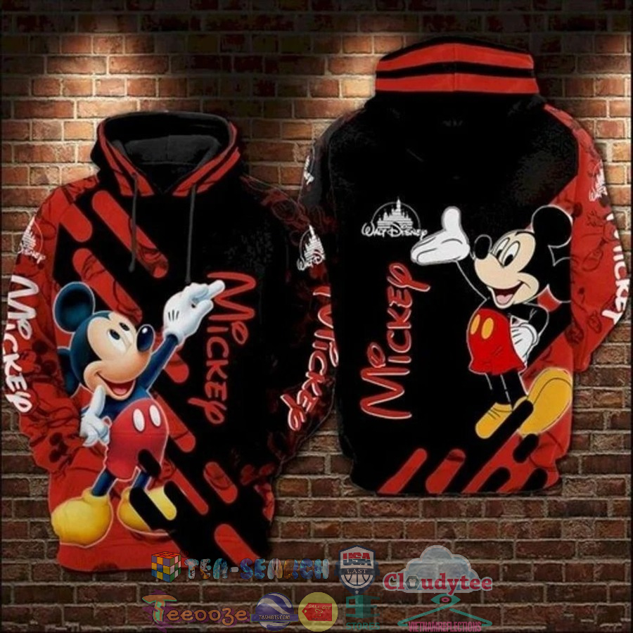 Mickey Mouse Writting Walt Disney 3D Hoodie Mickey Mouse Writting Walt Disney 3D Hoodie