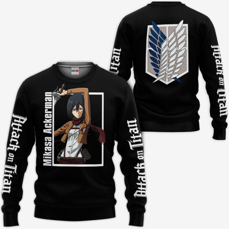 Mikasa-Ackerman-Attack-On-Titan-Anime-Black-3D-Hoodie-Bomber-Jacket-2