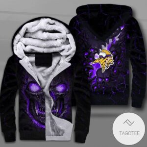 Minnesota Vikings Lava Skull Zipper Fleece Hoodie