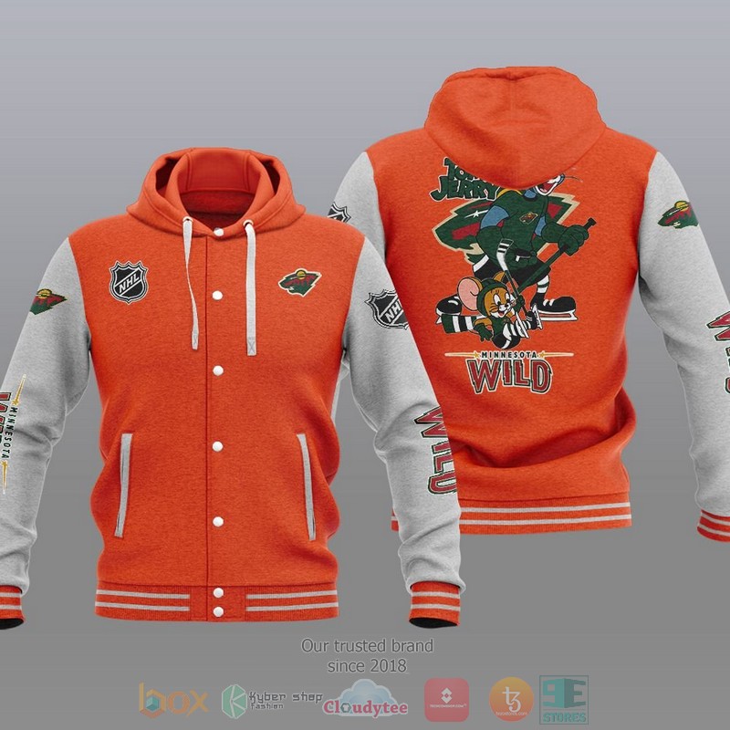 Minnesota Wild Nhl Tom And Jerry Baseball Hoodie Jacket Minnesota Wild Nhl Tom And Jerry Baseball Hoodie Jacket