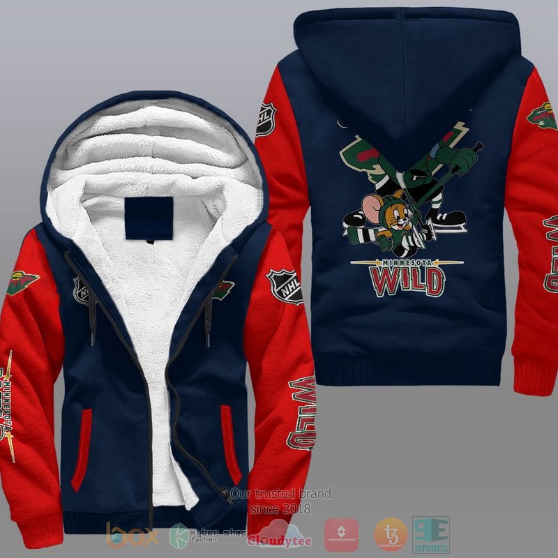Minnesota Wild Nhl Tom And Jerry Fleece Hoodie Minnesota Wild Nhl Tom And Jerry Fleece Hoodie